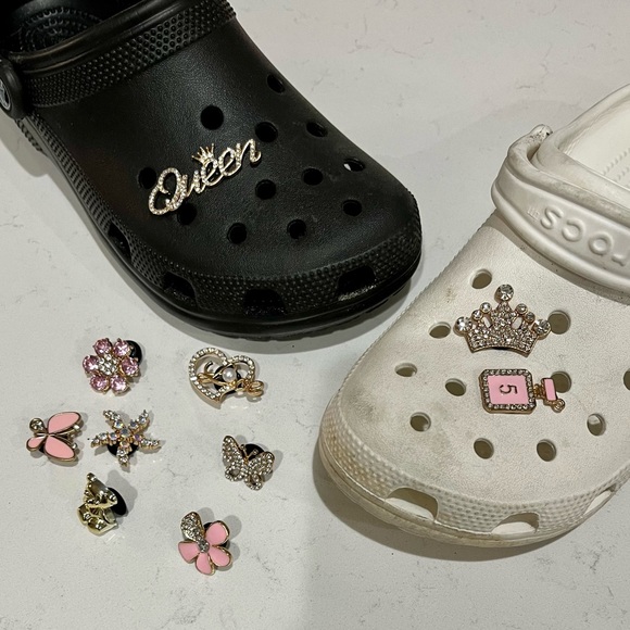 Source Unknown Accessories - 0 Bling Croc Charms, Luxury Rhinestones in Gold, Crystal Croc Charm. BarbieCore